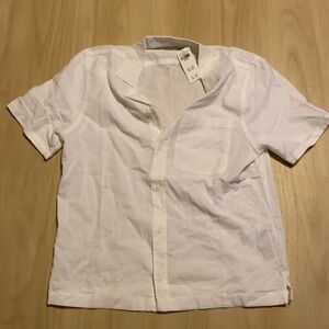 Hollister White Short-Sleeve Button-Up Shirt